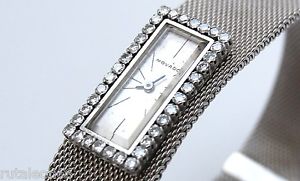 Vintage MOVADO  Withe gold 18K. diamonds ladies original watch.  Fully revised