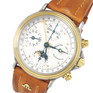 MAURICE LACROIX "Phase De Lune" Chronograph - Ref. 02981 - Stahl/Gold platiniert