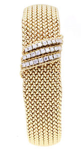 Movado 14K Yellow Gold 1 ct Diamond Mesh Bracelet and Watch - Gorgeous!