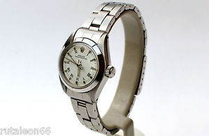 ROLEX 67180 78240 original OYSTER ladies SS automatic wristwatch (NEW old stock)
