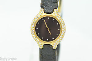 TOP EDLE EBEL BELUGA DIAMONDS QUARZ UHR IN 18K GOLD 25MM