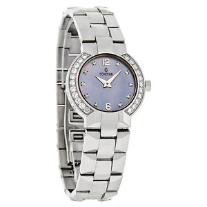 Concord La Scala Diamond Ladies Periwinkle Blue Mop Swiss Quartz Watch 0309743