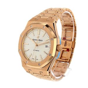 NEW Audemars Piguet Royal Oak 18K Pink Gold White Watch 15400OR.OO.1220OR.02