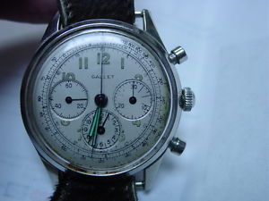 Vintage 1950's Gallet 17 jewel Chronograph  Watch Running