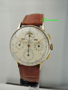 Universal Geneve TRI-Compax Vollkalender Chronograph Gold 18k/750