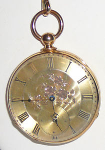 Pocket watch from year 1860, 18K key wind. Montandon Geneva
