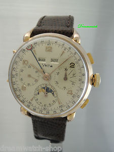 Vintage Vetta Vollkalender Chronograph Moonphase Valjoux 88 -Gold 18k/ 750