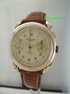Repco Watch Tramelan Chronograph Rosé- Gold 18k/ 750 -Valjoux 22 -oversize