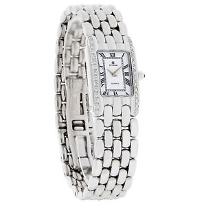 Cyma Ladies Diamond White Dial 18K White Gold Swiss Quartz Watch