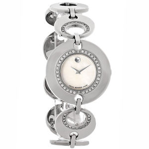 Movado Buleto Diamond Ladies MOP Diamond Swiss Quartz Watch 0605934