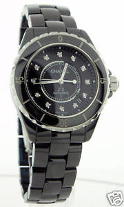 Chanel J12 Black Ceramic 38mm Automatic Diamond H1626