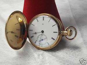ELGIN 18K YELLOW GOLD FANCY HUNTER CASE GAIL BORDEN MOVT. POCKET WATCH KEY WIND