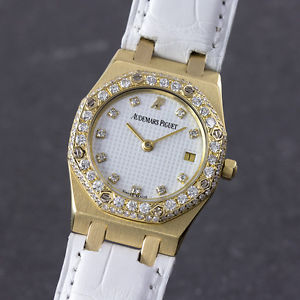 AUDEMARS PIGUET LADY ROYAL OAK 18K GOLD DIAMANTEN DAMENUHR VP: 22000,- EURO