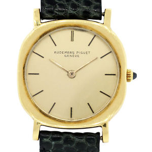 Audemars Piguet 18K Yellow Gold Leather Band Watch
