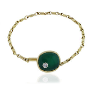 18k Gold Jade & Diamond Watch Fob