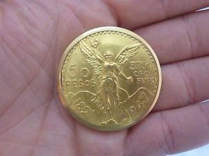 RELOJ HERMOSA EN EXTRAPLANO DOS ECHO 50 PESOS MEXICANOS MONEDAS DE ORO