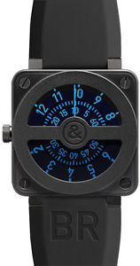 NEW AUTHENTIC BELL & ROSS AVIATION COMPASS BLUE MENS WATCH BR-01-COMPASS-BLUE