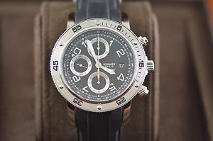 AUTH Hermes Clipper Mechanical Diver's Chrono 44 CP2.910 Watch