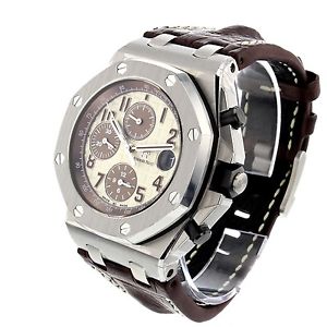 NEW AUDEMARS PIGUET Royal Oak OffShore Chronograph 42mm Steel Ivory Safari Watch