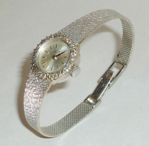 Beautiful Vintage 18K White Gold Bucherer Ladies Watch with Diamonds