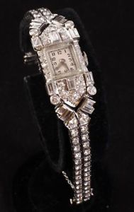 Vintage Women's Hamilton Watch Platinum 56 Diamonds 4.60 TCW w/ Appraisal