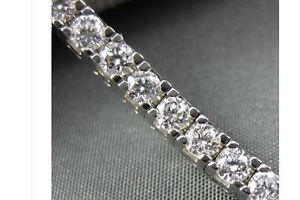 ESTATE WIDE 4.60CT DIAMOND 14KT WHITE GOLD TENNIS BRACELET F VVS STUNNING #2637