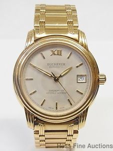 Scarce Ltd Ed Bucherer Archimedes Chronometer 18k Gold Mens Watch