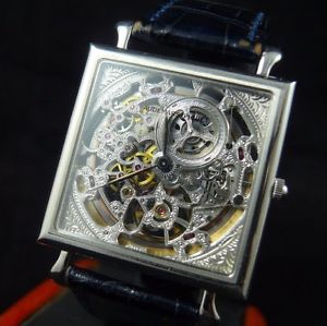 Audemars Piguet Rare Platinum Square Skeleton Watch Automatic One of a Kind