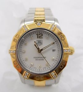 TAG HEUER AQUARACER 27MM WAF1451.BB0814 STEEL & GOLD QUARTZ LADIES DIAMOND WATCH