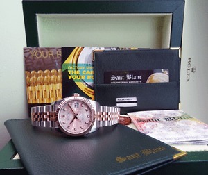 ROLEX - 36mm DateJust Rose Gold & Stainless Pink Jubilee Diamond Dial - 116231