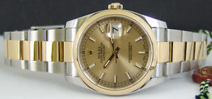 ROLEX - 18kt Gold & SS 36mm Mens DateJust Champagne Dial - 116203 SANT BLANC