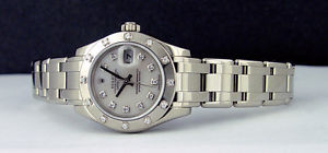 ROLEX - 29mm Ladies White Gold MASTERPIECE MOP Diamond 80319 SANT BLANC