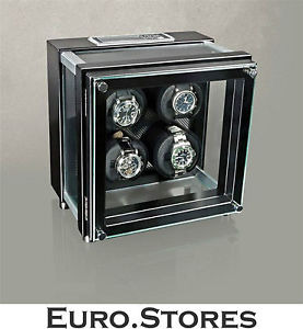 Heisse & Sohne 70019/79 Alpha Carbon Watch Winder For 4 Watches Genuine New