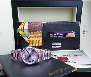 ROLEX  - PLATINUM Men's President Glacier Inner Bezel 118206 SANT BLANC