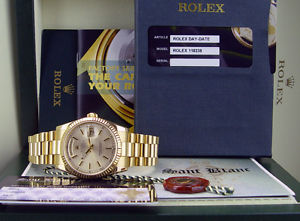 ROLEX - 18kt Gold Day-Date President 36mm Men's Silver Stick 118238 - SANT BLANC