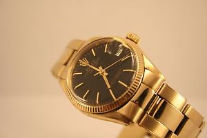 18k gold vintage Rolex oyster perpetual Date just ref 6627 with 7205 bracelet