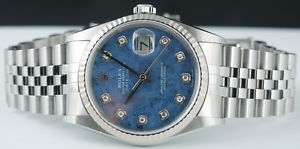ROLEX Men's WG/SS SodaLite Diamond DateJust Model 16234 SANT BLANC