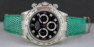 ROLEX 18kt White Gold 40mm Daytona Black Diamond Dial 116519 SANT BLANC