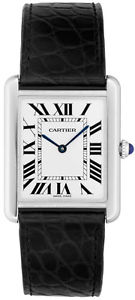 Cartier Solo Tanque W5200003 Cuarzo Acero Inoxidable Reloj Hombre