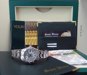 ROLEX Ladies 18kt White Gold MASTERPIECE MOP Diamond - 80319 SANT BLANC