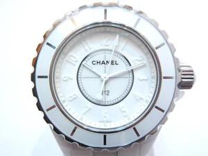 Auth CHANEL Ceramic J12 White Phantom 10th Anniversary Watch H3442