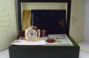 ROLEX - Daytona 18kt Gold - White Arabic On Strap 116518 - SANT BLANC