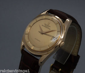 UNIVERSAL GENEVE POLEROUTER DATE LUXE all 18K rose gold vintage automatic watch