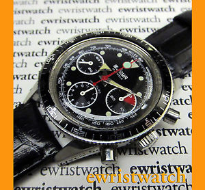 Vintage Stainless 40 mm Le Jour Chronograph Valjoux 72 6 Movement Running Strong