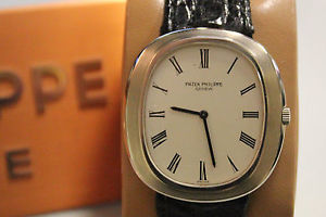 PATEK PHILIPPE ELLIPSE JUMBO SOLID GOLD WHITE WATCH UHREN MONTRE OROLOGIO 3589