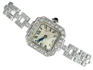 Vintage 4.20ct Diamond and Platinum Cocktail Watch - Circa 1940