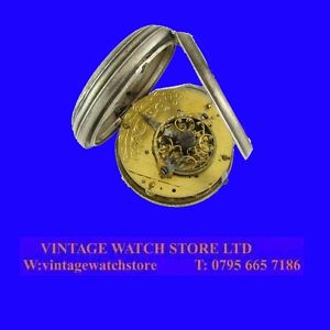 Rare Miniature Silver & Enamel Swiss Fusee Verge Pocket Watch 1800