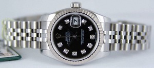 ROLEX - Ladies DateJust WG & SS Black Diamond - 179174 SANT BLANC