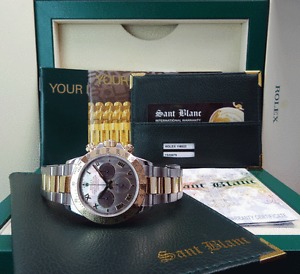 ROLEX Daytona 18kt Gold & SS TAHITIAN Mother Of Pearl Roman 116523 - SANT BLANC