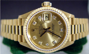 ROLEX - Ladies 18kt Gold Diamond PRESIDENT Model 79178 - SANT BLANC